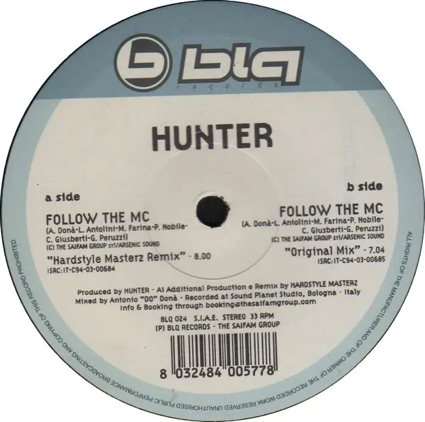 Album cover for Follow The MC by Hunter