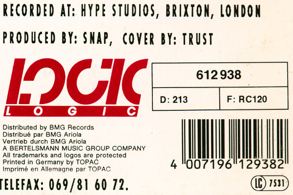 Snap! - The Power, Electronic, Euro House, Hip Hop, House, 1989 - Logic Records, Germany, Vinyl 1x 12", 45 RPM, Maxi-Single, 