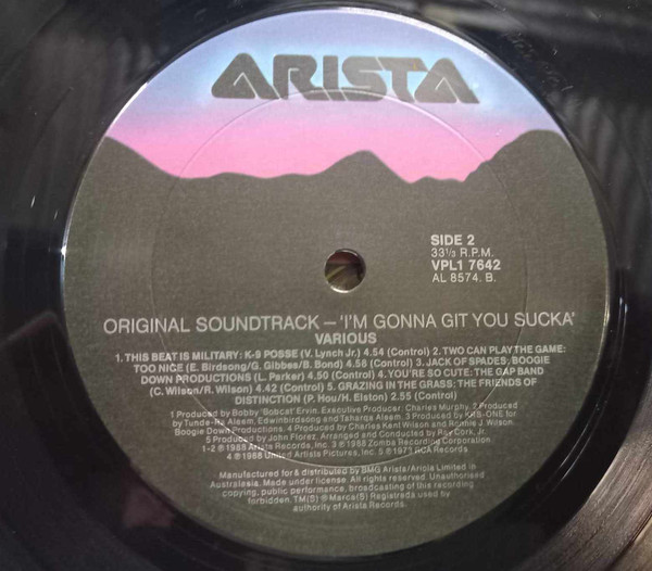 Various - I'm Gonna Git You Sucka, Electronic, Funk / Soul, Hip Hop, Stage & Screen, Disco, Funk, Soul, Soundtrack, 1988 - Ar