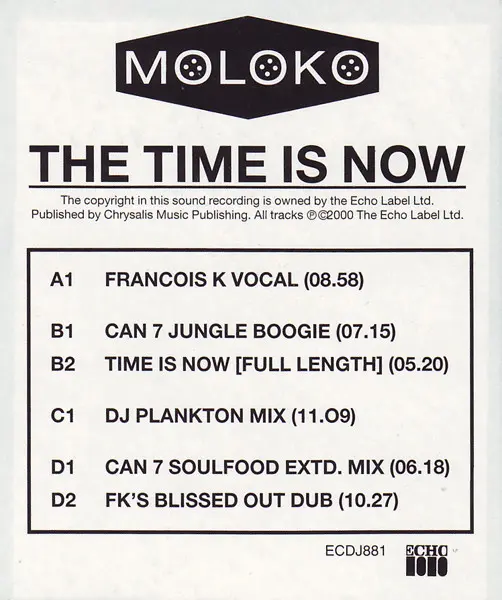 Moloko - The Time Is Now, Electronic, Experimental, House, 2000 - Echo, UK, Vinyl 2x 12", 33 ⅓ RPM, Promo