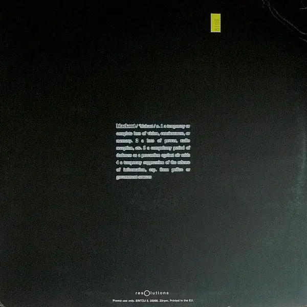 Todd Terry - Blackout, Electronic, Drum n Bass, 1999 - Innocent, UK, Vinyl 1x 12", 33 ⅓ RPM, Promo