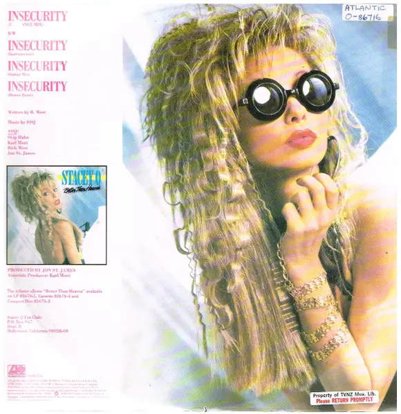 Stacey Q - Insecurity, Electronic, Pop, Hi NRG, 1987 - Atlantic, Australia, Vinyl 1x 12", 45 RPM