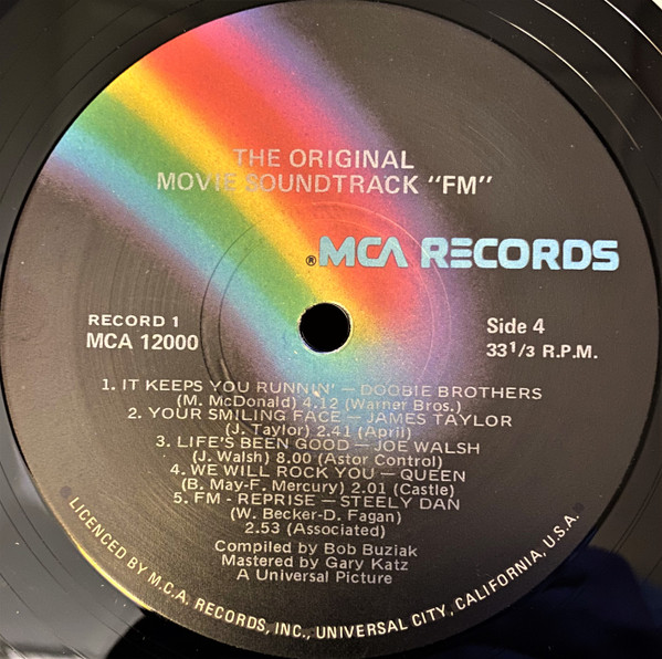 Various - FM (The Original Movie Soundtrack), Rock, AOR, Classic Rock, Soft Rock, Soundtrack, 1978 - MCA Records, Australia, 