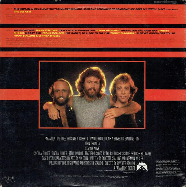 Album cover for Staying Alive (The Original Motion Picture Soundtrack) by Various