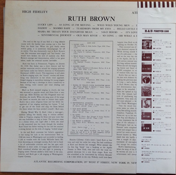 Ruth Brown - Rock & Roll, Blues, Rhythm & Blues, 1978 - Atlantic, Japan, Vinyl 1x LP, Album, Reissue, Mono