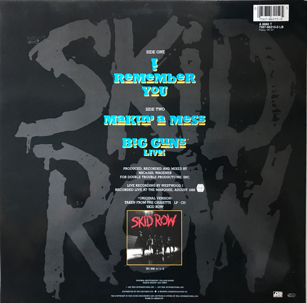 Skid Row - I Remember You - 1990 - Hard Rock - Atlantic - Vinyl 1x 12", Maxi-Single