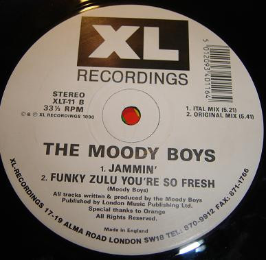 Moody Boys, The - Funky Zulu (You're So Fresh), Electronic, Acid, Breakbeat, House, 1990 - XL Recordings, UK, Vinyl 1x 12", 3