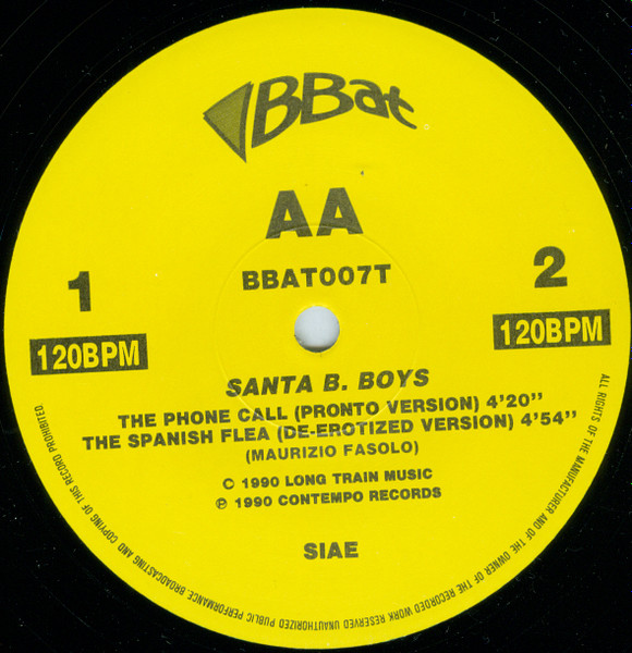 Santa B. Boys - The Spanish Flea / The Phone Call, Electronic, House, New Beat, 1990 - BBAT, Italy, Vinyl 1x 12", Maxi-Single