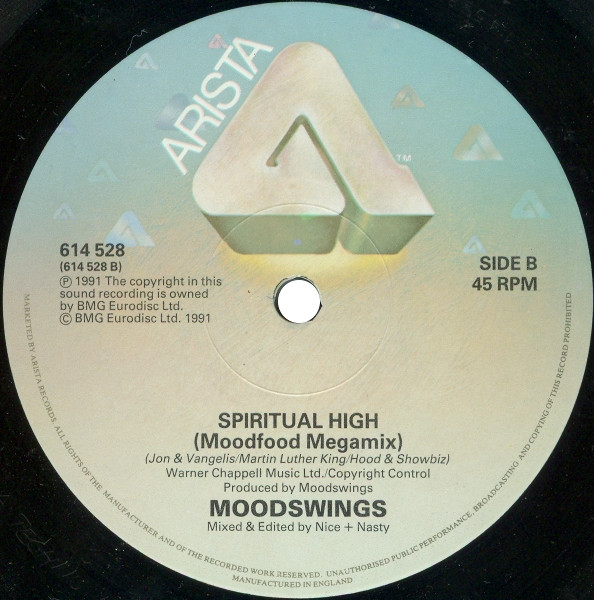 Moodswings - Spiritual High, Electronic, Downtempo, 1991 - Arista, UK, Vinyl 1x 12", 45 RPM