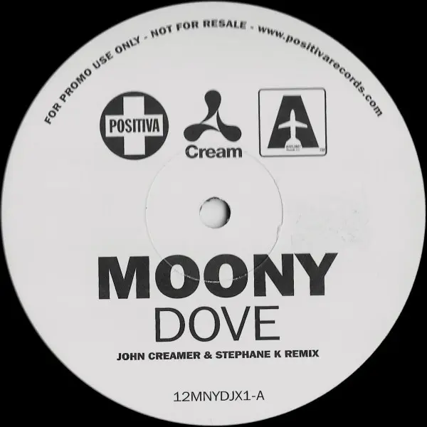 Moony - Dove, Electronic, Progressive House, 2002 - Positiva, UK, Vinyl 1x 12", Single Sided, Promo, 33 ⅓ RPM
