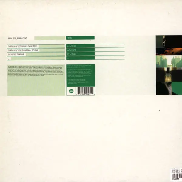 Roni Size / Reprazent - Dirty Beats, Electronic, Breakbeat, Breaks, Drum n Bass, UK Garage, 2001 - Talkin' Loud, UK & Europe,