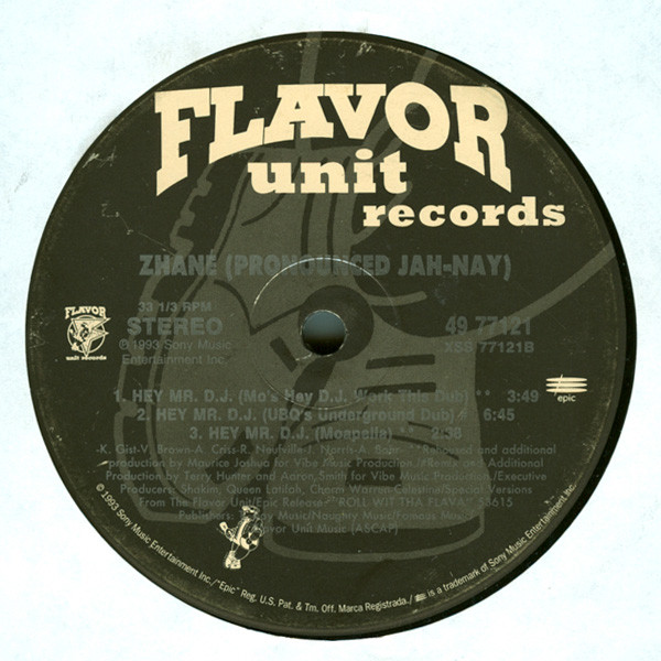 Zhané - Hey Mr. D.J., Electronic, Hip Hop, Contemporary R&B, House, 1993 - Epic, Flavor Unit Records, US, Vinyl 1x 12", 33 ⅓ 