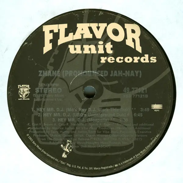 Zhané - Hey Mr. D.J., Electronic, Hip Hop, Contemporary R&B, House, 1993 - Epic, Flavor Unit Records, US, Vinyl 1x 12", 33 ⅓ 
