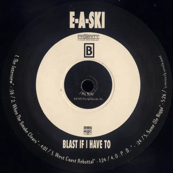 E-A-Ski - Blast If I Have To, Hip Hop, Gangsta, 1995 - Priority Records, US, Vinyl 1x 12", EP