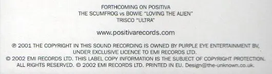 Barthezz - Infected, Electronic, Trance, 2002 - Positiva, UK, Vinyl 1x 12", 33 ⅓ RPM, 45 RPM