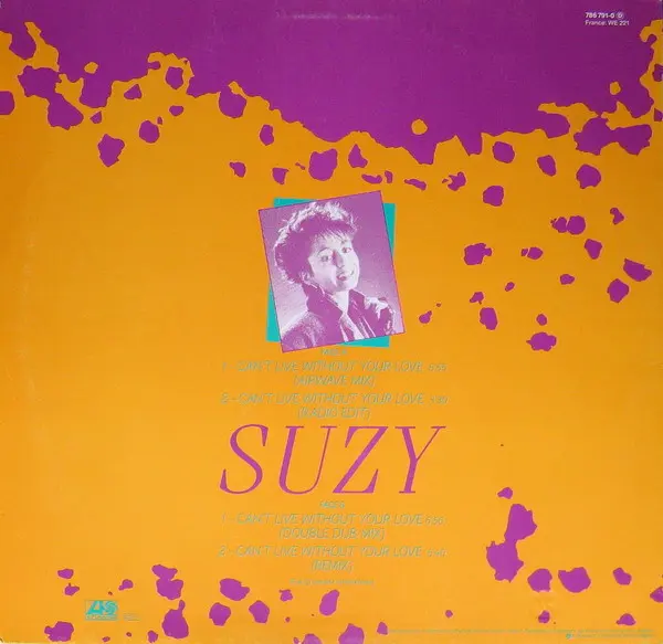 Album cover for Can't Live Without Your Love by Suzy Q