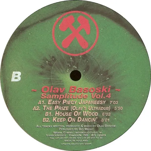 Olav Basoski - Samplitude Vol.4, Electronic, Disco, House, Tech House, 1998 - Work Records, Netherlands, Vinyl 1x 12", 45 RPM