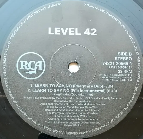 Level 42 - All Over You, Electronic, Pop, House, Vocal, 1994 - RCA, UK, Vinyl 1x 12", 33 ⅓ RPM, Single