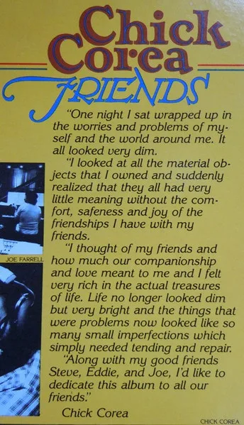 Album cover for Friends by Chick Corea