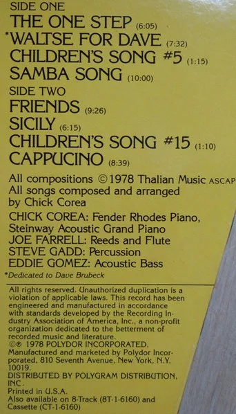 Album cover for Friends by Chick Corea