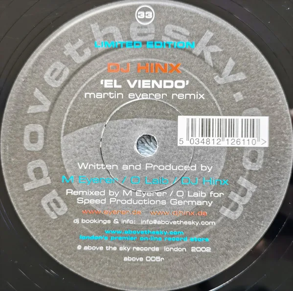 Album cover for El Viendo (Martin Eyerer Remix) by DJ Hinx
