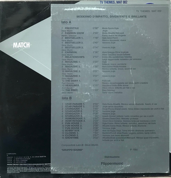 Gruppo Sound - TV Themes - Moderato D'Impatto, Divertente E Brillante, Electronic, Pop, Stage & Screen, Disco, Score, Soundtr