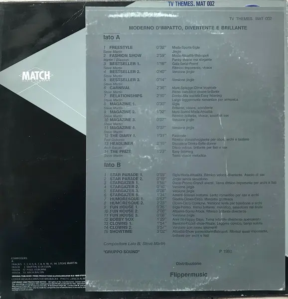 Gruppo Sound - TV Themes - Moderato D'Impatto, Divertente E Brillante, Electronic, Pop, Stage & Screen, Disco, Score, Soundtr