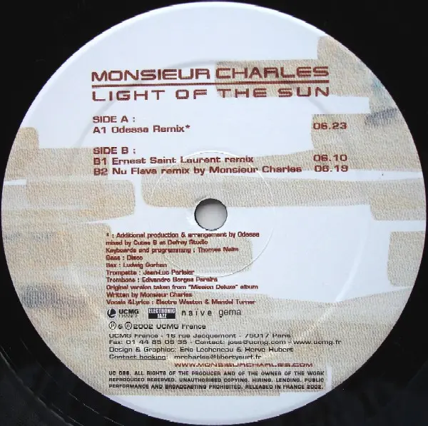 Monsieur Charles Featuring Mandel Turner & Electra Weston - Light Of The Sun (Remixes Part 1), Electronic, Garage House, Hous
