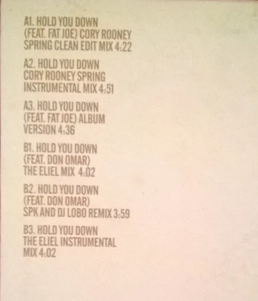 Album cover for Hold You Down by Jennifer Lopez