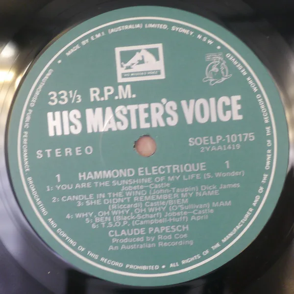 Album cover for Hammond Electrique by Claude Papesch