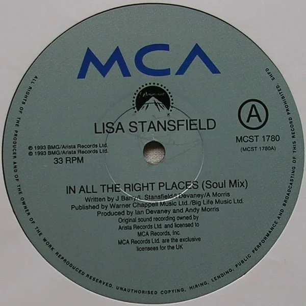 Album cover for In All The Right Places by Lisa Stansfield