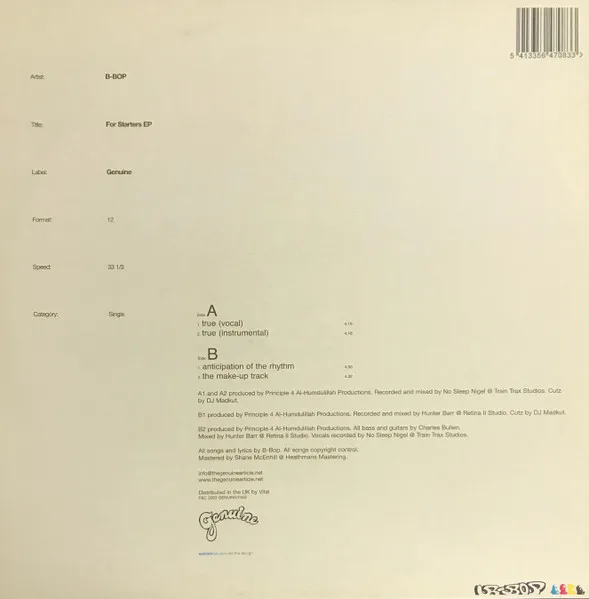 Album cover for For Starters EP by B-Bop