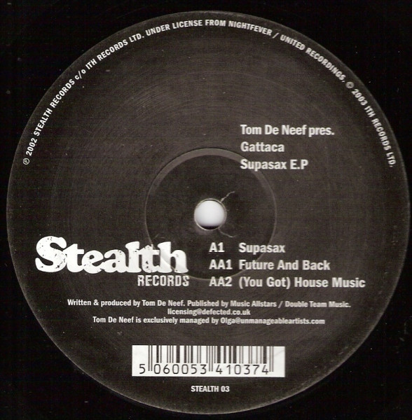 Album cover for Supasax E.P by Tom De Neef Pres. Gattaca (2)