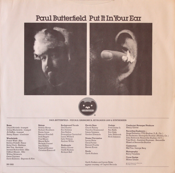 Paul Butterfield - Put It In Your Ear, Blues, Blues Rock, 1976 - Bearsville, US, Vinyl 1x LP, Album
