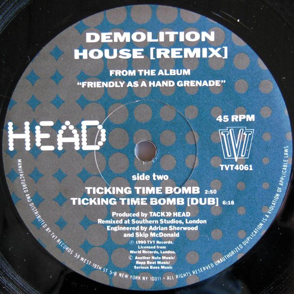 Tackhead - Demolition House (Remix), Electronic, Dub, Industrial, 1990 - TVT Records, US, Vinyl 1x 12", 45 RPM
