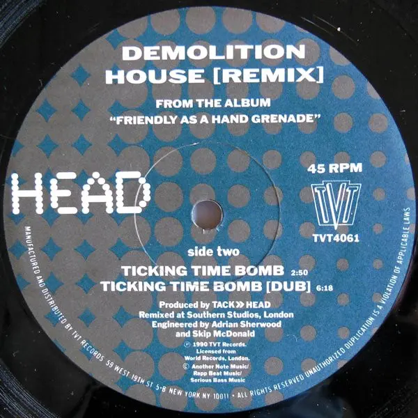 Tackhead - Demolition House (Remix), Electronic, Dub, Industrial, 1990 - TVT Records, US, Vinyl 1x 12", 45 RPM
