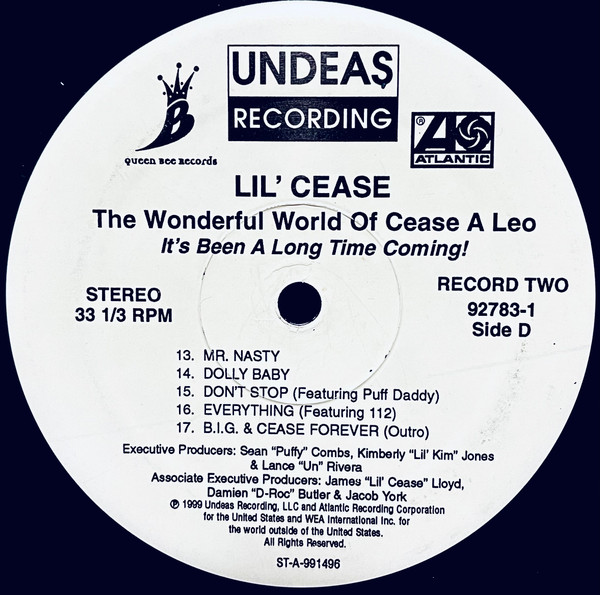 Lil' Cease - The Wonderful World Of Cease A Leo - It's Been A Long Time Coming, Hip Hop, 1999 - Atlantic, Queen Bee Records, 