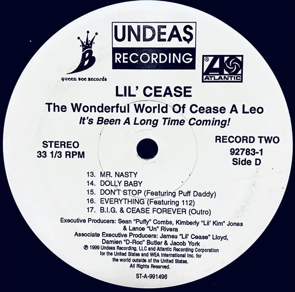Lil' Cease - The Wonderful World Of Cease A Leo - It's Been A Long Time Coming, Hip Hop, 1999 - Atlantic, Queen Bee Records, 