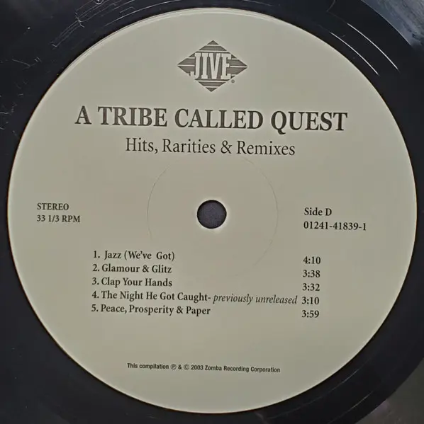 A Tribe Called Quest - Hits, Rarities & Remixes, Hip Hop, Boom Bap, Conscious, Jazzy Hip-Hop, 2022 - Jive, US, Vinyl 2x LP, C