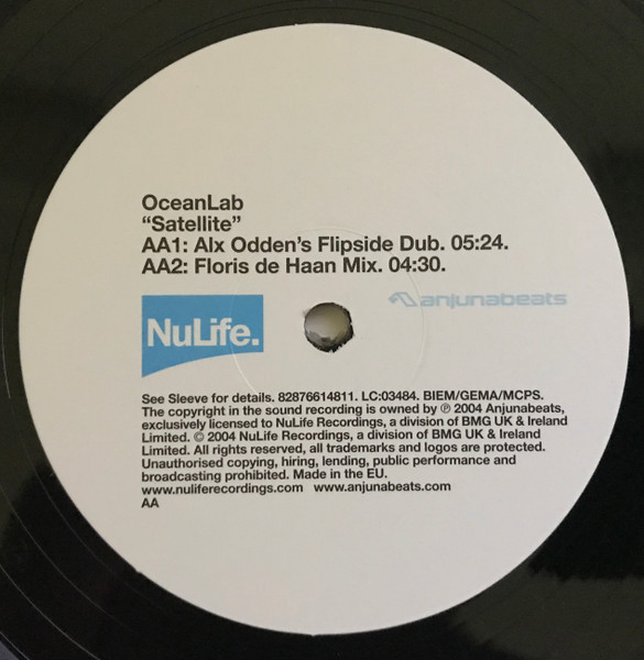 OceanLab - Satellite (Remixes), Electronic, Downtempo, Progressive Trance, Trance, 2004 - NuLife, UK, Vinyl 1x 12", Single
