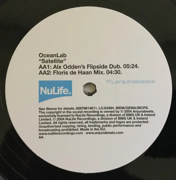 OceanLab - Satellite (Remixes), Electronic, Downtempo, Progressive Trance, Trance, 2004 - NuLife, UK, Vinyl 1x 12", Single