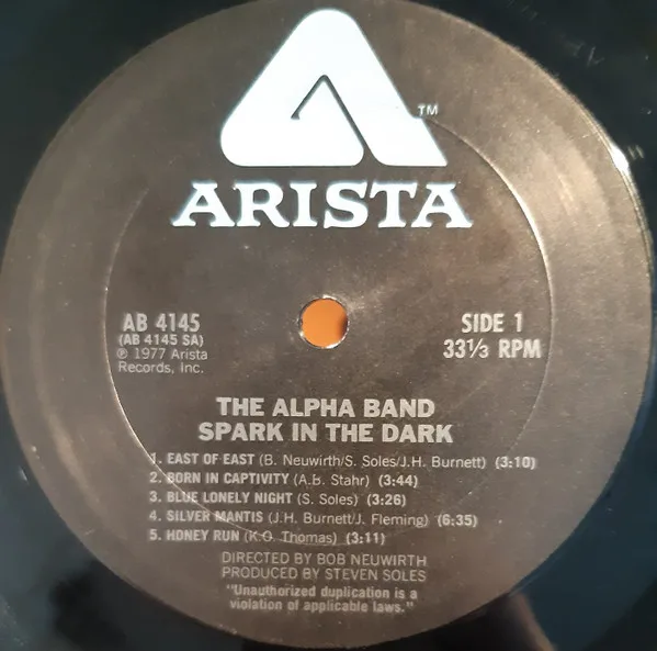 Album cover for Spark In The Dark by Alpha Band, The