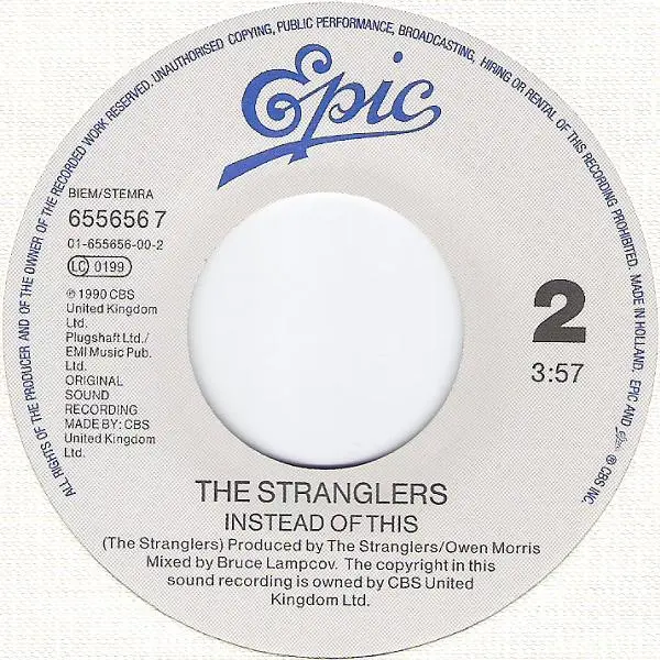Stranglers, The - 96 Tears, Rock, Alternative Rock, New Wave, Pop Rock, 1990 - Epic, Europe, Vinyl 1x 7", 45 RPM, Single, Ste