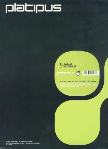 Innate - Changes, Electronic, Progressive House, Tribal, 2001 - Platipus, UK, Vinyl 1x 12", 33 ⅓ RPM, 45 RPM