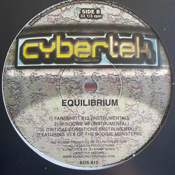 Equilibrium (2) - Farenheit 813 / Windows 98 / Critical Conditions, Hip Hop, Boom Bap, 1998 - Atomik Recordings, Cybertek Rec