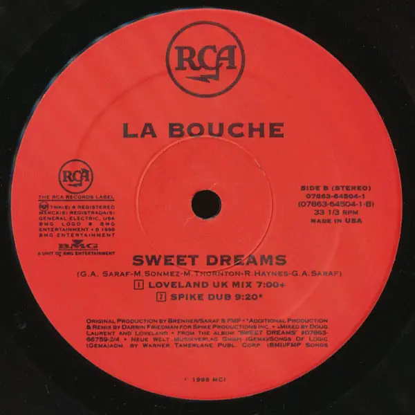 La Bouche - Sweet Dreams, Electronic, Euro House, 1996 - RCA, US, Vinyl 1x 12"