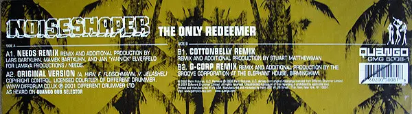 Noiseshaper - The Only Redeemer, Electronic, Deep House, Dub, IDM, Jazzdance, 2002 - Quango Records, US, Vinyl 1x 12", 33 ⅓ R