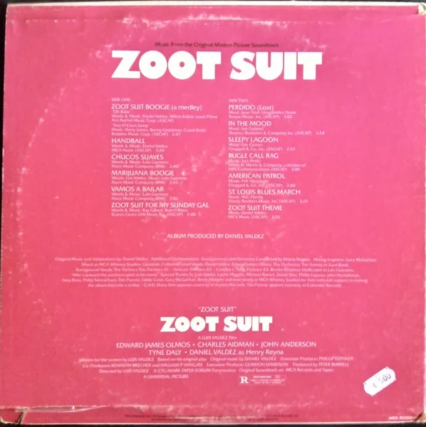 Album cover for Zoot Suit - Music From The Original Motion Picture Soundtrack by Daniel Valdez