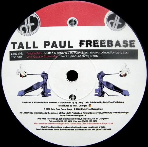 Tall Paul - Freebase, Electronic, Hard House, 2000 - Duty Free Recordings, UK, Vinyl 1x 12", 33 ⅓ RPM
