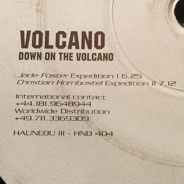 Jade Foster / Christian Hornbostel - Volcano - Down On The Volcano, Electronic, Techno, 1998 - Haunebu III, UK, Vinyl 1x 12"
